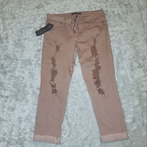 Angel Kiss Jeans Dostress Skinny Pants Cuffed Ankle Size 11